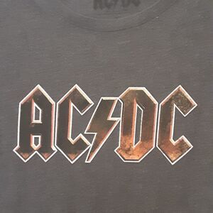 ACDC Adult Womens XL Gray Short Sleeve Band T Shirt Music Rock Tee